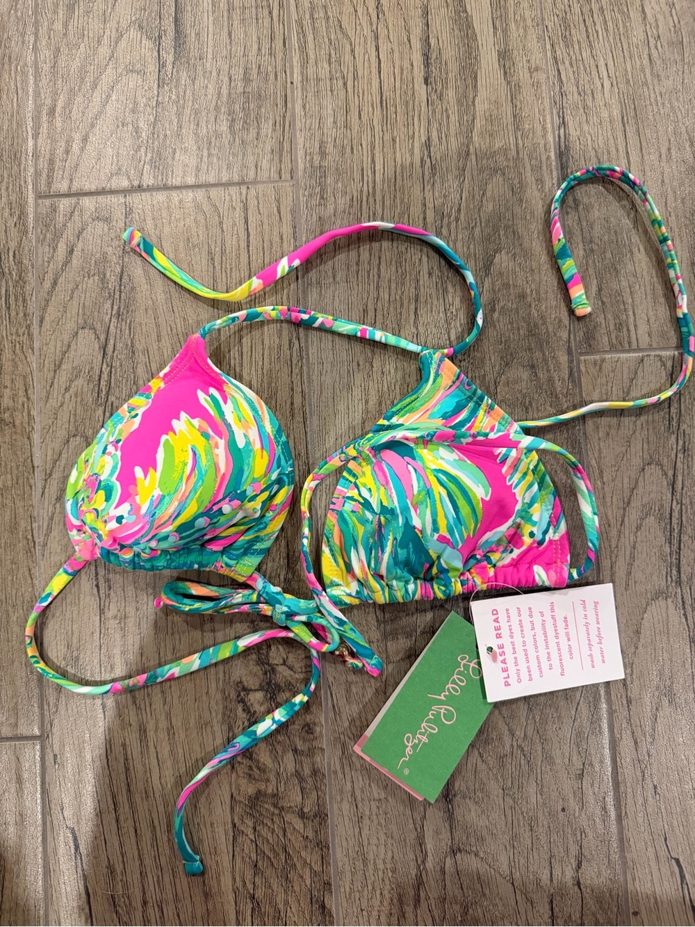 Lilly Pulitzer Women's Hot Pink Multi-Color Tropical Swim Top